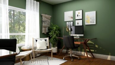 black and white chairs and table